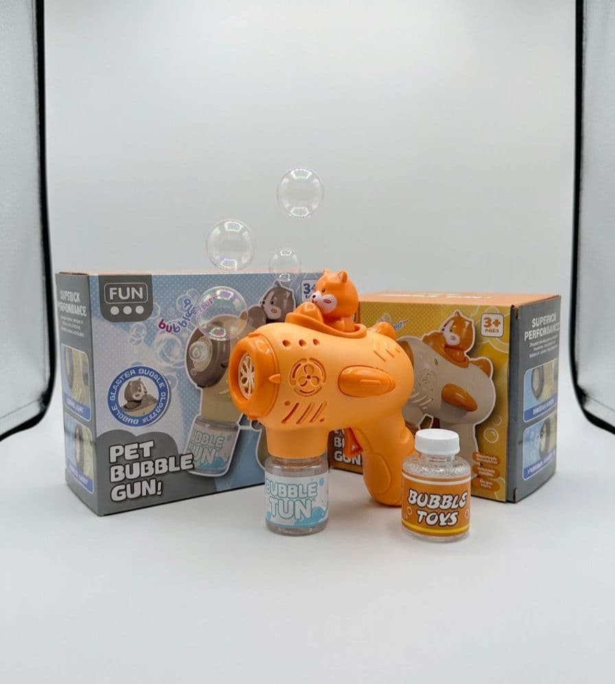 Pet Bubble Gun – Automatic High-Velocity Bubble Blower with LED Lights